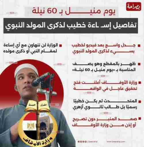 خطيب سلفي مصري يصف احتفال المولد النبوي بيوم “مُنيّل بِسِتِّينْ نيلة”